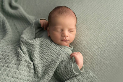 Square mint baby blanket