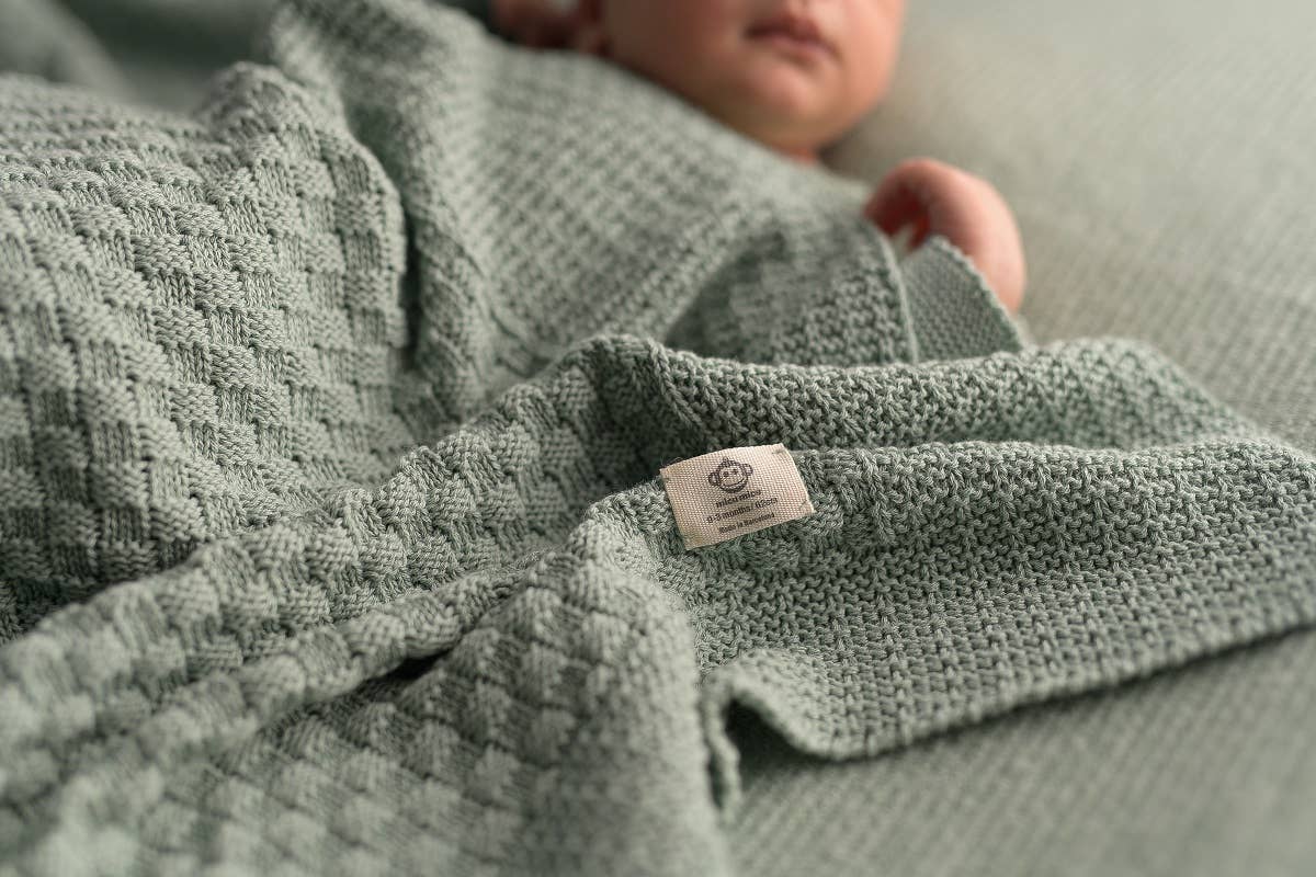 Square mint baby blanket