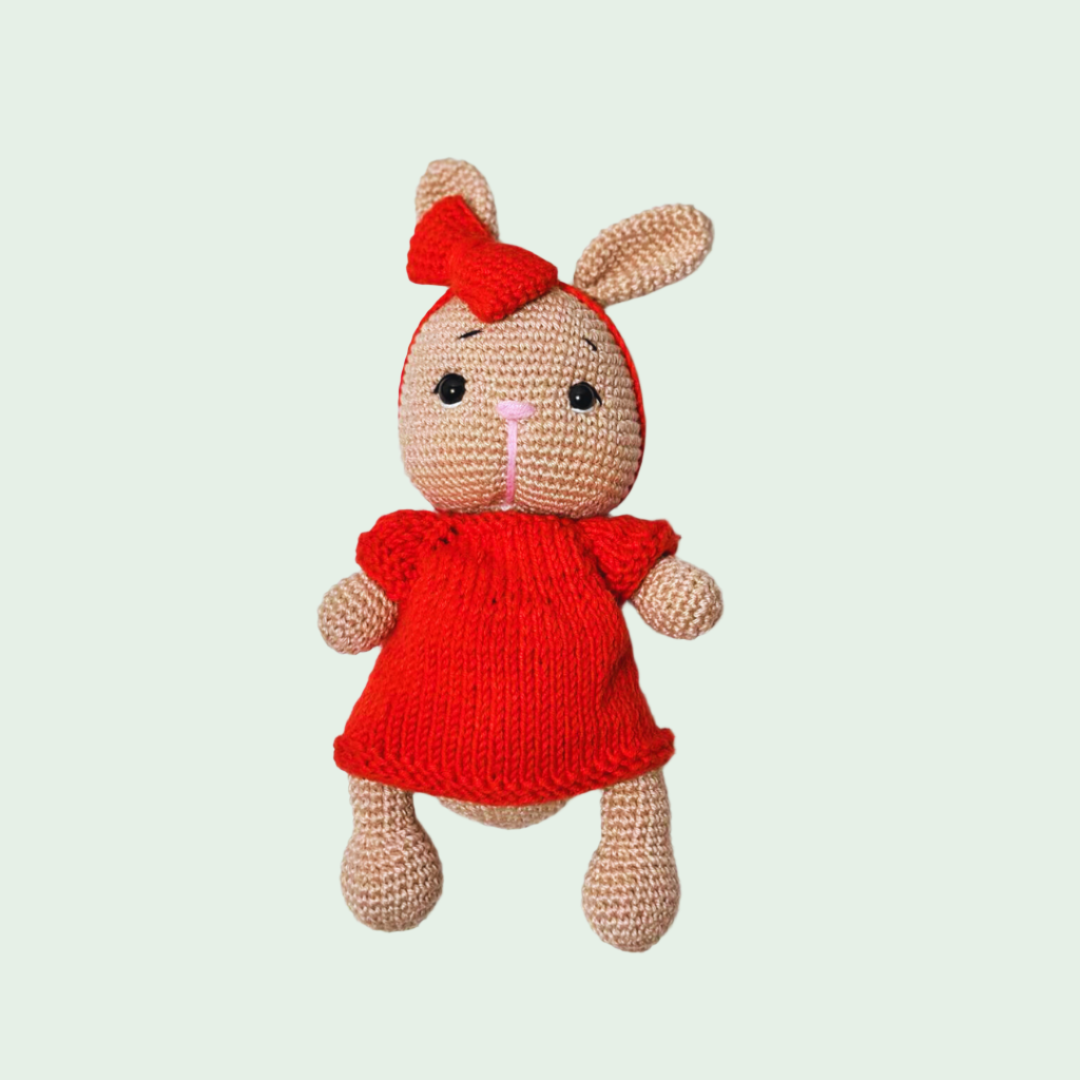 Adiko Kids - Amigurumi Bunny Burgundy Cuddly Friend