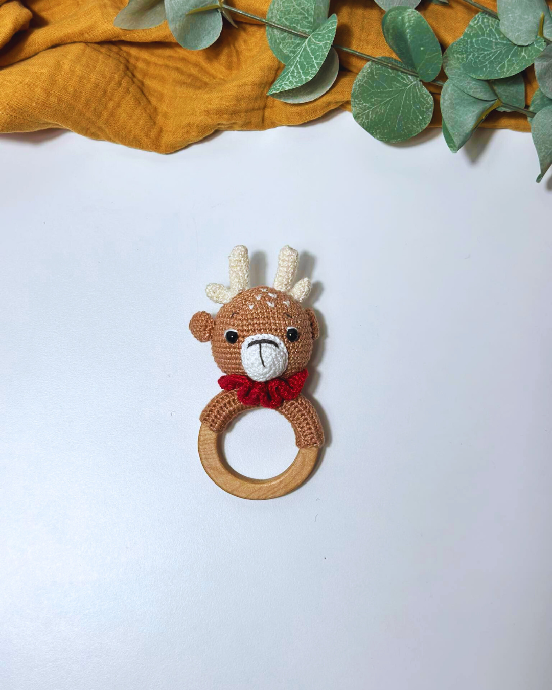 Amigurumi Christmas Deer 2 Rattle - Adiko Kids