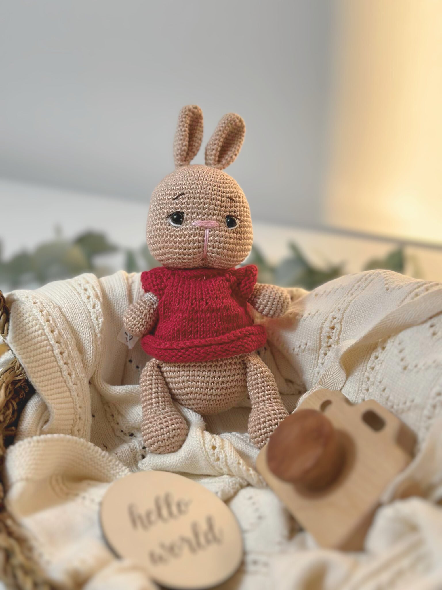 Amigurumi Bunny Burgundy Cuddly Friend - Adiko Kids