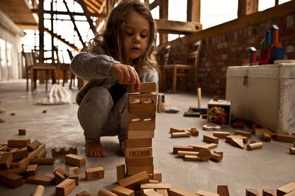 Wooden Blocks In Tray - 30 pcs Natural